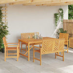 Garden Dining Set 5 pcs Brown 150 x 90 x 74 cm 3154109