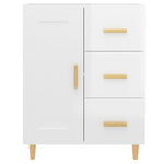 Sideboard High Gloss White 69.5x34x90 cm Engineered Wood 812228