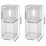 Gabion Basket Posts/Planters 2 pcs Steel 50x50x120 cm 142544