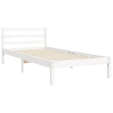 Bed Frame without Mattress White Single Solid Wood 3194277