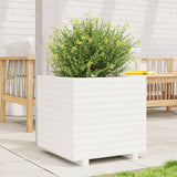 Garden Planter White 50x50x49.5 cm Solid Wood Pine 3282515
