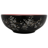 Countertop Basin Black and Red Round 41x14 cm Ceramic 155051