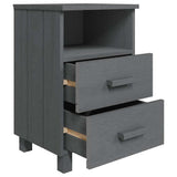 Bedside Cabinet "HAMAR" Dark Grey 40x35x62 cm Solid Wood Pine 340414