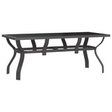 Garden Table Grey and Black 180x80x70 cm Steel and Glass 318771