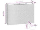 Garden Raised Bed with 4 Pots 2 pcs Poly Rattan Brown 279083
