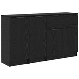Sideboard with Drawer 3 pcs Black oak Engineered Wood 3416163
