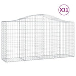 Arched Gabion Baskets 11 pcs 200x50x100/120 cm Galvanised Iron 3145649