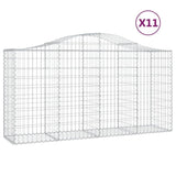 Arched Gabion Baskets 11 pcs 200x50x100/120 cm Galvanised Iron 3145649