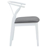 Dining Chair 2 pcs White and Grey Solid Rubber Wood 42020415