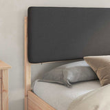 Bed Frame with Upholstered Headboard Dark Grey 200 x 200 cm 3398140