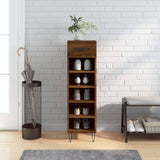Shoe Cabinet Brown Oak 30x35x105 cm Engineered Wood 829675