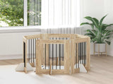 Dog Gate with Stands 6 pcs Sonoma Oak 60 x 80 cm 892104