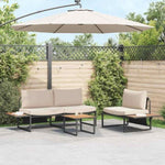 Garden Dining Set 3 pcs Taupe Steel 3335893