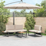 Garden Dining Set 3 pcs Taupe Steel 3335893