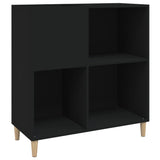 Record Cabinet Black Engineered wood, solid eucalyptus wood Medium 831990
