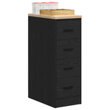 Garage Storage Cabinet Black 30x51x85 cm Solid Wood Pine 860581