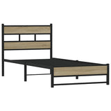 Metal Bed Frame without Mattress Sonoma Oak 90x190 cm Single 4017264
