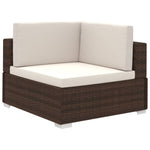 ZNTS 6 Piece Garden Lounge Set with Cushions Poly Rattan Brown 41268