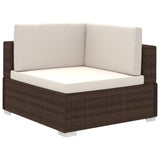 ZNTS 6 Piece Garden Lounge Set with Cushions Poly Rattan Brown 41268