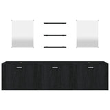 6 Piece Bathroom Furniture Set Black Engineered Wood 242565