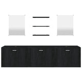 6 Piece Bathroom Furniture Set Black Engineered Wood 242565