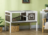 Wooden Rabbit Hutch, Guinea Pig Cage, with Removable Tray, Openable Roof T3398P555852