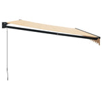 Retractable Awning Yellow and White 5x3 m Fabric and Aluminium 3154460