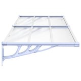 Door Canopy Grey and Transparent 199x90 cm Polycarbonate 153692