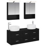 Bathroom Furniture Set 5 pcs Black Oak 3407040