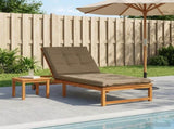 Sunlounger Cushion GEMERT 100% Polyester Taupe 190 x 70 x 9 cm 947424