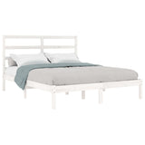 Bed Frame without Mattress White 120x190 cm Small Double Solid Wood 3104904