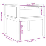 ZNTS Lamp Table FLORO Grey 55x55x54 cm Solid Wood Pine 374028