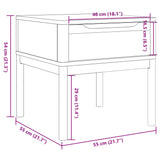 Lamp Table FLORO White 55x55x54 cm Solid Wood Pine 374027