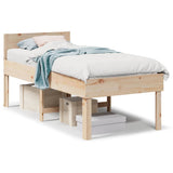 Bed Frame without Mattress 75x190 cm Small Single Solid Wood Pine 855744