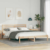 Bed Frame with Headboard Brown 160 x 210 cm Solid Pine Wood 872314