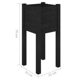 Garden Planters 2 pcs Black 31x31x70 cm Solid Pinewood 810788