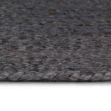 ZNTS Handmade Rug Jute Round 120 cm Dark Grey 133666