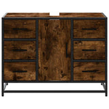 Bathroom Sink Cabinet Smoked Oak 80x33x60 cm Engineered Wood 849281