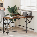 Desk Smoked Oak 149x149x75 cm Engineered Wood 837584
