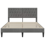Bed Frame with Headboard Dark Grey 180 x 200 cm Velvet 42027695