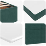 ZNTS Ottoman Bed with Mattresses Dark Green 160x200cm Velvet 3313484