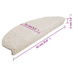 Stair Mats 15 pcs 65x21x4 cm White Half Round Large 133906