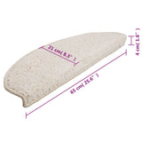 Stair Mats 15 pcs 65x21x4 cm White Half Round Large 133906