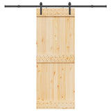 Sliding Door NARVIK Natural and Black 80 x 210 cm 3445258