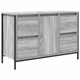Bathroom Furniture Set with Drawer 2 pcs Grey sonoma and Black 3328377