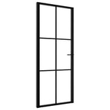 Interior Door ESG Glass and Aluminium 83x201.5 cm Black 151203