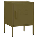 Nightstands 2 pcs Olive Green 35x35x51 cm Steel 3095205