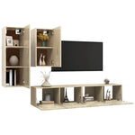 ZNTS 4 Piece TV Cabinet Set Sonoma Oak Engineered Wood 3079047