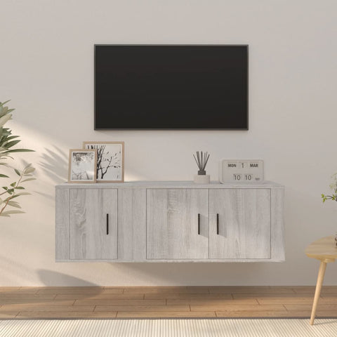 ZNTS 2 Piece TV Cabinet Set Grey Sonoma Engineered Wood 3188412