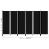 320730 6-Panel Room Divider Black 300x180 cm